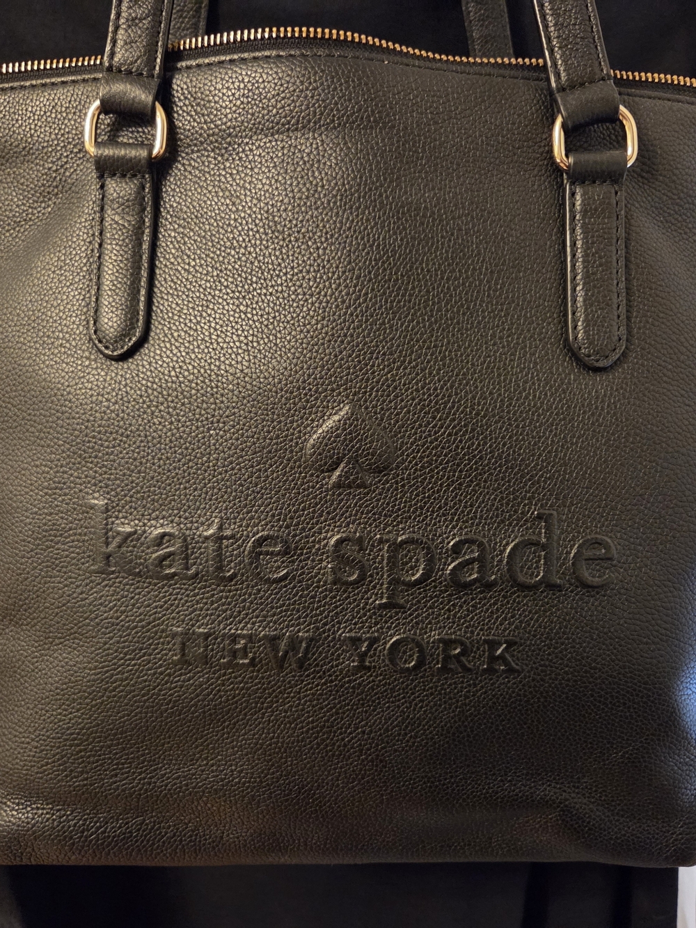 kate spade Black Leather Tote Bag